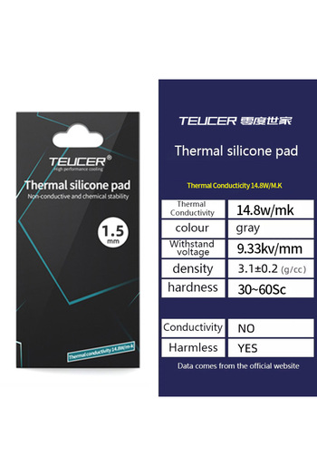 choice2 80X40MMx1.5mm TEUCER 80x40mm 14.8W Thermal Pad High-Performance CPU/GPU Laptop Cooling Silicone Heat