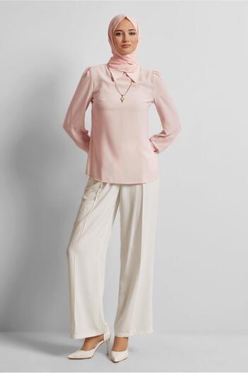 Alvina Shirt Collar Bluz 45597