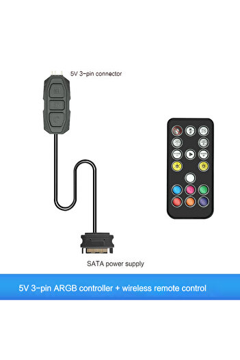 Choice جهاز تحكم عن بعد أسود Coolcirc ARGB Controller 5V 3pin To SATA Power Supply Mini RGB Controller 3PIN