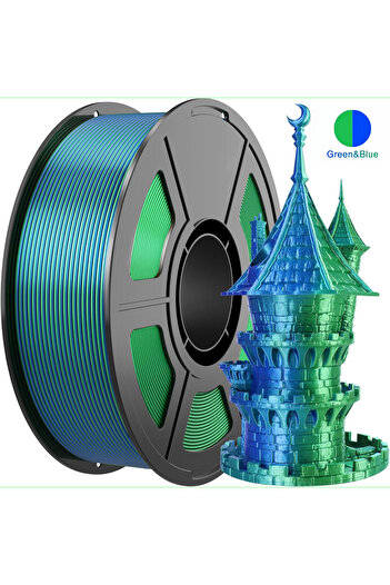 Choice1 Silk Dual Blue Green Multicolor 3D Printer Filament,Dual/Tri Color 1.75mm PLA Silk Shiny Printing Fi