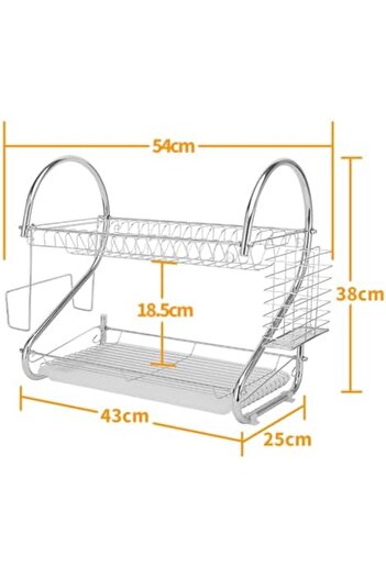 sharpdo Double-Layer Stainless Steel Kitchen Tableware Storage Rack