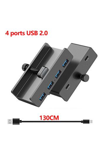 Choice USB2.0-Black 10Gbps HUB USB3.2/3.0/2.0 Splitter Adapter Universal External Multi Clip Dock For iMac