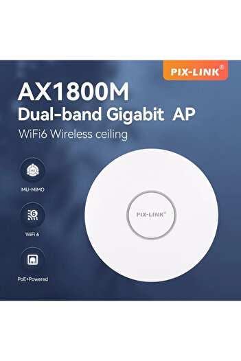 Choice نقطة وصول لاسلكية PIX-LINK CAP07 1800M WiFi 6 ثنائية النطاق لوحة سقف نقطة وصول POE 802.11.ax Gigabit Access P...