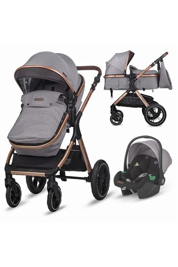 Coccolle Carucior transformabil 3 in 1 Melora, Cadru aluminiu, Roti mari, Pliere compacta, Maner aju