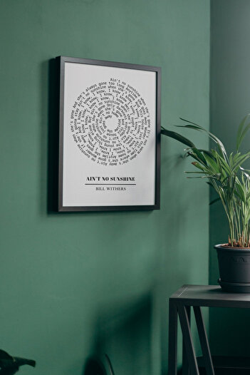 Funzee Lyrics Poster I Bill Withers –Ain'T No Sunshine - Lyrics Wall Decor - No Frame