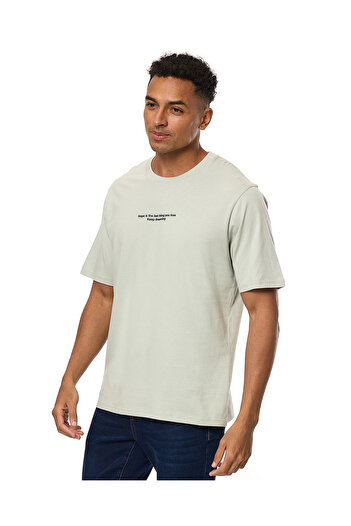 R&B Printed T-Shirt with Crew Neck and Short Sleeves