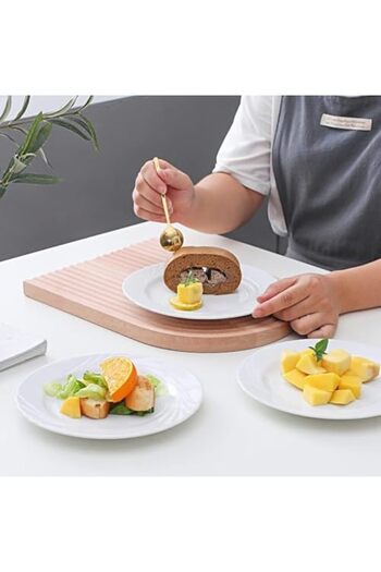 sharpdo 3-Piece Dinnerware Set, 8-inch, White, Ceramic by Sharbedo