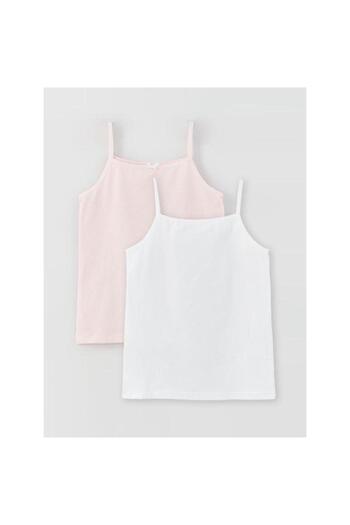 LC Waikiki Square Collar Basic Strap Girls Undershirt 2 Pack (W3)