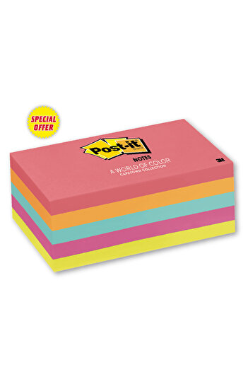 Post-it ® Page Markers 655-5PK, 3 x 5, Capetown Colors,12 Each/Case, 100% PEFC, SGSCH-PEFC-COC-110078