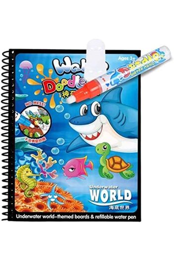 Generic Mumoo Bear Magic Water Colouring Book for Children Reusable Water Drawing Book with Magic Pen