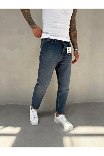 KağanKY Lacivert Yıkamalı Boyfriend Jean
