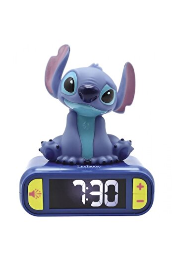 LEXIBOOK Alarm Clock - Disney Stitch, with Night Light and 3D Figurine