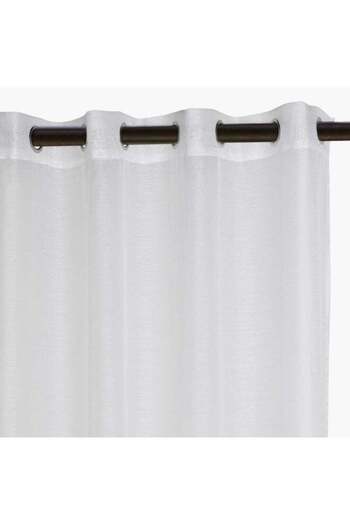 COOYA 2 Pieces Curtain Set ,8 metal rings,with innovative triple-weave fabric,white 240x140cm