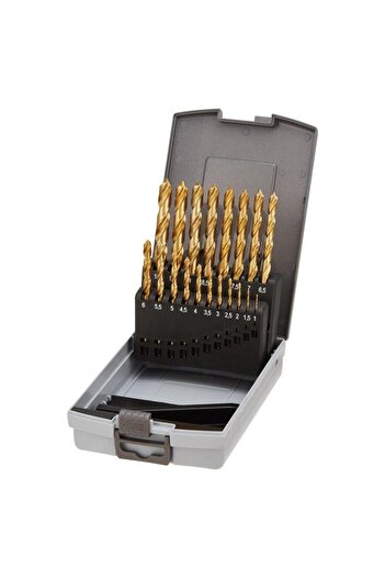 Fortis - Metal drill bit set D338N HSS TiN, 1-10mm, 19 pieces [4317784738972]