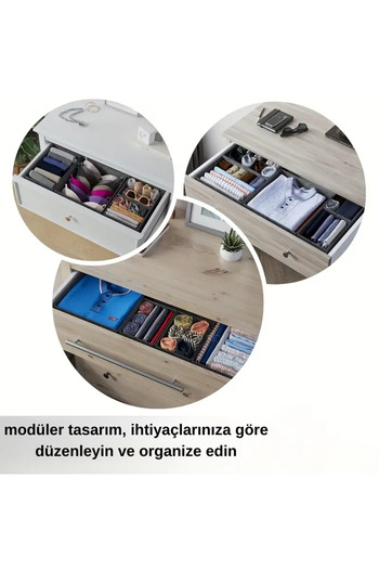 Textia Home 6-Piece Patterned Closet Organizer Set, Shelf Organizer, Clothing Storage Box