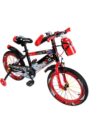 JHT Children's Bicycle 5-7 years with Training Wheels and Water Bottle Support JHT, 16-inch, Red