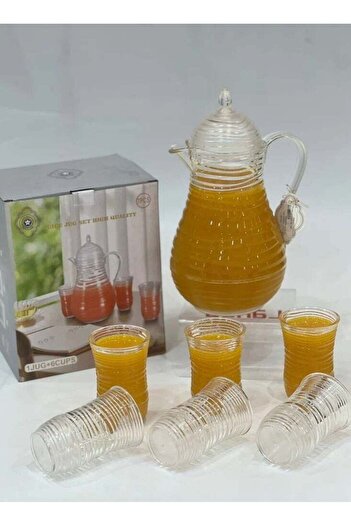Generic Elegant acrylic jug set with lid and 6 glasses