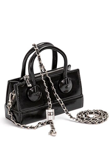 Levidor 930397 Women's Handbag with Adjustable Lock Detail Black