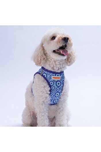 Pawstar Charm Air-Mesh Chest Collar Cat Dog Chest Collar Evil Eye Bead Patterned Dog Collar