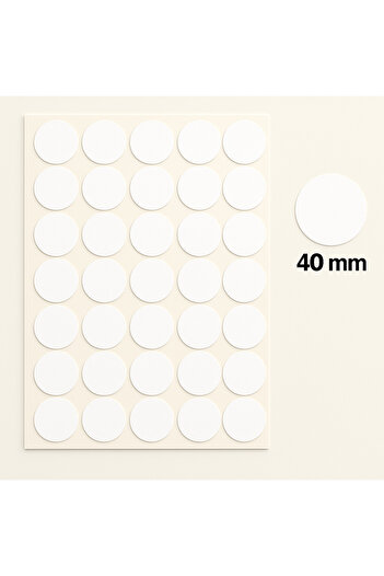 Kalite Barkod Round Label 40 mm White Color 300 Pieces Label -