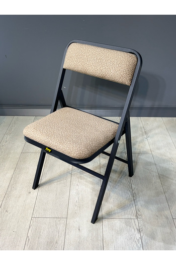 hey modüler mobilya Buse Çalışma Masası Ofis Bilgisayar Masası + Katlanır Sandalyeli 103 cm Metal Siyah Ayak