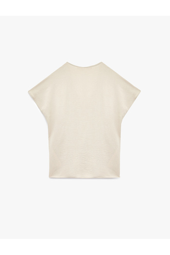 Koton Aerobin Fabric Lacing Detail V Neck Double Breasted Sleeveless Blouse