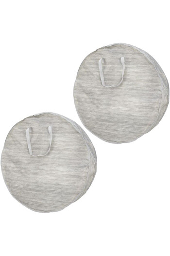 MDesign Set of 2 Christmas Wreath Covers, Fabric, Gray, 76.2 x 76.2 x 20.3 cm