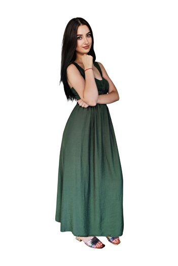 OEM Khaki midi day dress