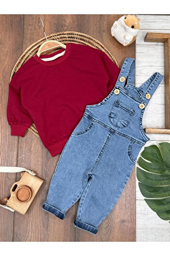Baby Waka Lycra Jeans Unisex Salopet Baby Set
