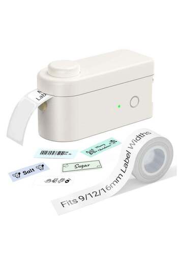 COOYA Portable&Rechargeable Label Makers with Built-in,with Tape,Cutter Wireless Label Printer Compatible