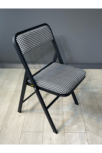 hey modüler mobilya Buse Çalışma Masası Ofis Bilgisayar Masası + Katlanır Sandalyeli 103 cm Metal Siyah Ayak