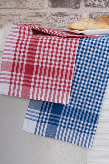 HRN Textile Gingham Set of 5 German Serviettes, Kitchen Towels, Nutrition Cover (45X70Cm)