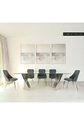 Vanity Living Dining Table - Sintra Chrome 8-Seater