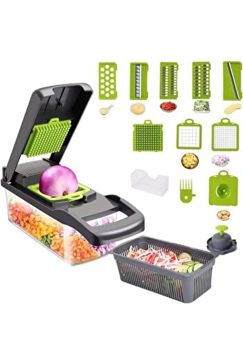 Generic Vegetable Chopper, 12 in 1 Onion Mincer Chopper Dicer Mandoline Slicer