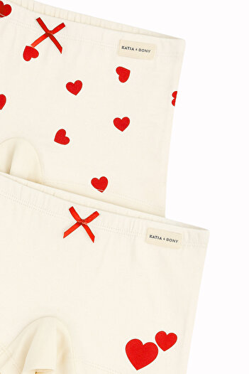 Katia&Bony Κοριτσίστικο Heart 2-Pece Boxer Ecru