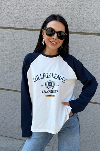 Seda Yalçın Atelier Ecru Raglan Sleeve Printed Crew Neck Slim Sweatshirt