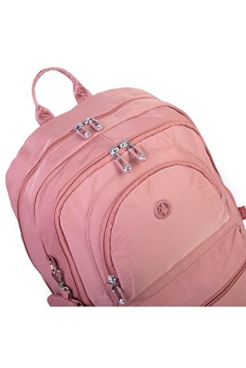 Nas Bag Unisex Large Size Lightweight Multi-Eye Backpack Dusty Rose