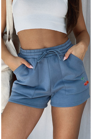 The Champ Clothing Women's High Waist Pocketed Casual Shorts – Oversized Cherry Pattern Modern Style