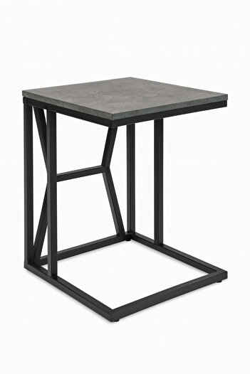 TSUMAB Modern Industrial Side Table with Concrete Finish