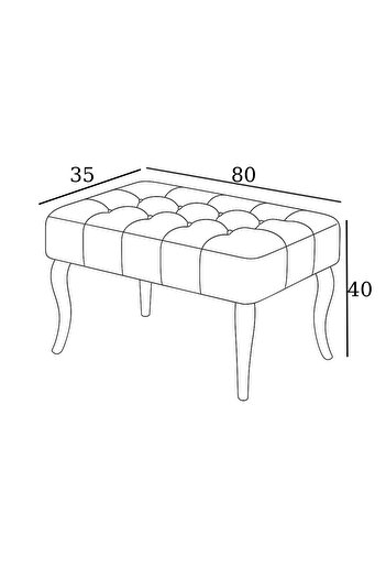 Kahraman Mobilya Aksesuarları Karmen Bench Puf - Vizon