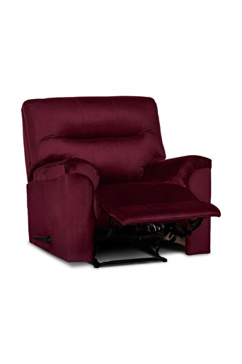 BACK COMFORT Cozy Cloud Velvet Rocking Swivel Recliner, Adjustable Back