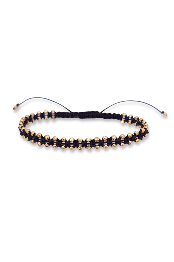 Abundo Adjustable bracelet "Gold Small Disco Ball" with hematite