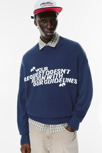Pull & Bear Yazı grafik baskılı kazak