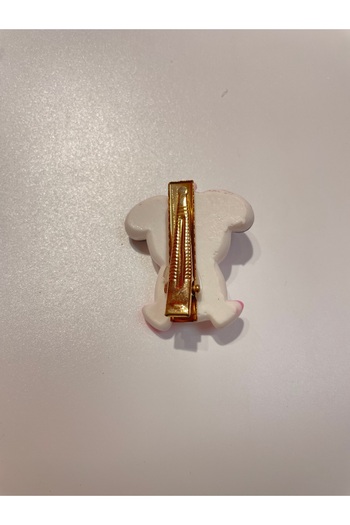 La She Accessories Porcelain Puppy Object White Color Latch Buckle