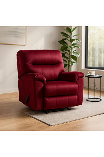 BACK COMFORT Cozy Cloud Velvet Rocking Swivel Recliner, Adjustable Back