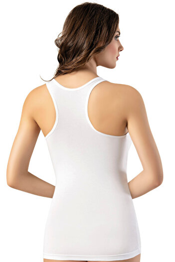 Zeta Group Γυναικείο βαμβακερό Rambo Strap Style Sporty Singlet Λευκό Μονό - Λευκό - ILC2.KOE-6E04E4-BE