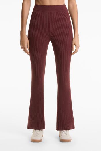 Oysho Flare rib knit trousers