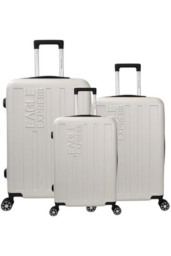 EAGLE EXPRESS EAGLE EXPRESS Venture Hard-Sided Luggage Set, ABS Material, Sizes 20, 24, 28 cm, White (EE-AHT-131)
