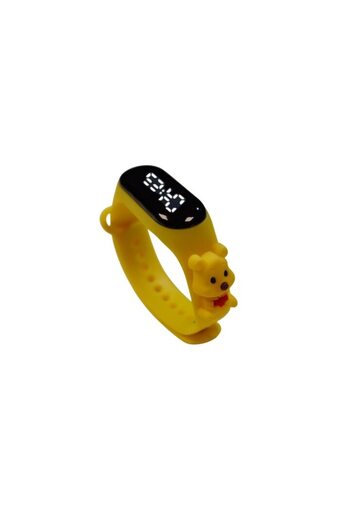 Mixbo Children's Watch, Adjustable Silicone Strap Mixbo, Integrated Battery, Digital Dial, Yellow, Bear, U