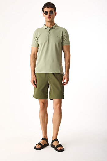 VENA Alfred Elastic Waist Gabardine Shorts